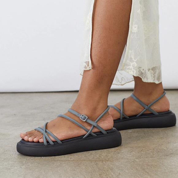 Vagabond Blenda Strappy Platform Sandals Ash Blue size 38 - Picture 1 of 13
